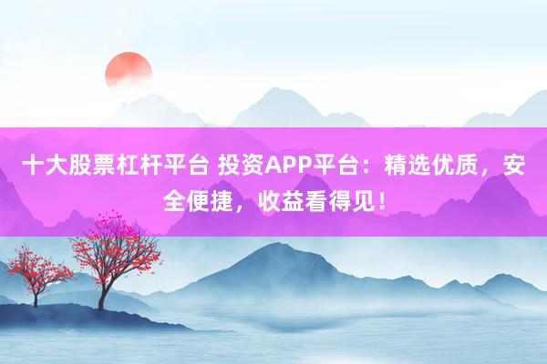 十大股票杠杆平台 投资APP平台：精选优质，安全便捷，收益看得见！