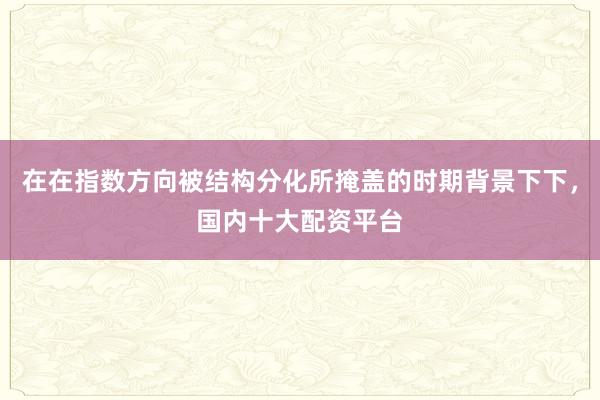 在在指数方向被结构分化所掩盖的时期背景下下，国内十大配资平台