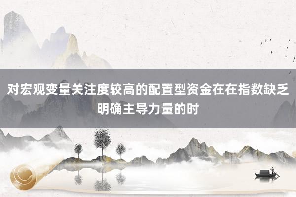 对宏观变量关注度较高的配置型资金在在指数缺乏明确主导力量的时