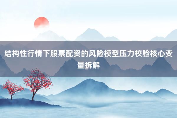 结构性行情下股票配资的风险模型压力校验核心变量拆解