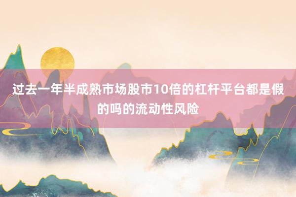 过去一年半成熟市场股市10倍的杠杆平台都是假的吗的流动性风险