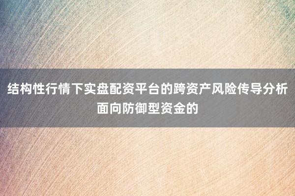 结构性行情下实盘配资平台的跨资产风险传导分析面向防御型资金的