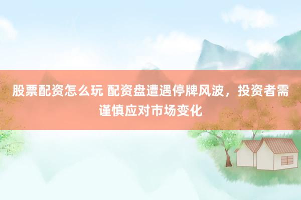 股票配资怎么玩 配资盘遭遇停牌风波，投资者需谨慎应对市场变化