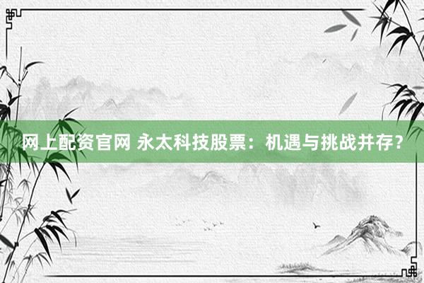 网上配资官网 永太科技股票：机遇与挑战并存？