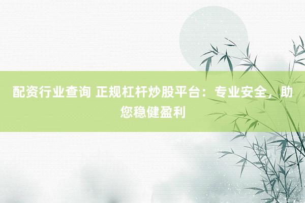 配资行业查询 正规杠杆炒股平台：专业安全，助您稳健盈利